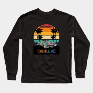 Vintage Cadillac t-shirt, Unisex t-shirt, American automotive, car enthusiasts, tees for men, tees for women, vintage, classic cars, gifts Long Sleeve T-Shirt